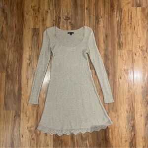 American Eagle Outfitters Beige Long Sleeve Dress